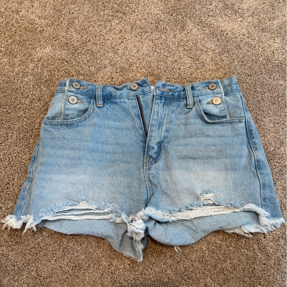 KanCan Light Blue Distressed Jean Shorts